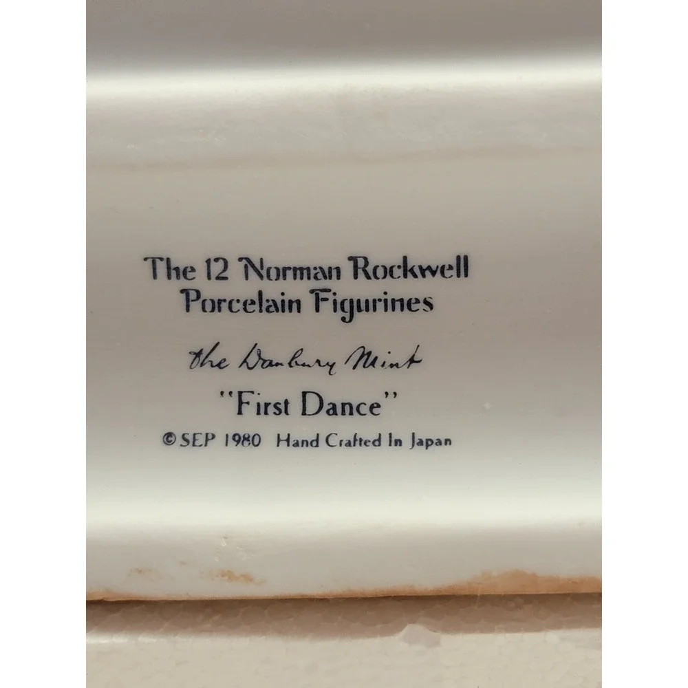 Norman Rockwell First Dance Danbury Mint Porcelain Figurine 1980 Japan Excellent